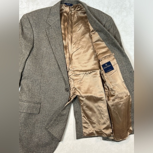 Brooks Brothers 43R Made in Italy Tweed Herringbone 100% Lambswool Sport Coat - Picture 6 of 16